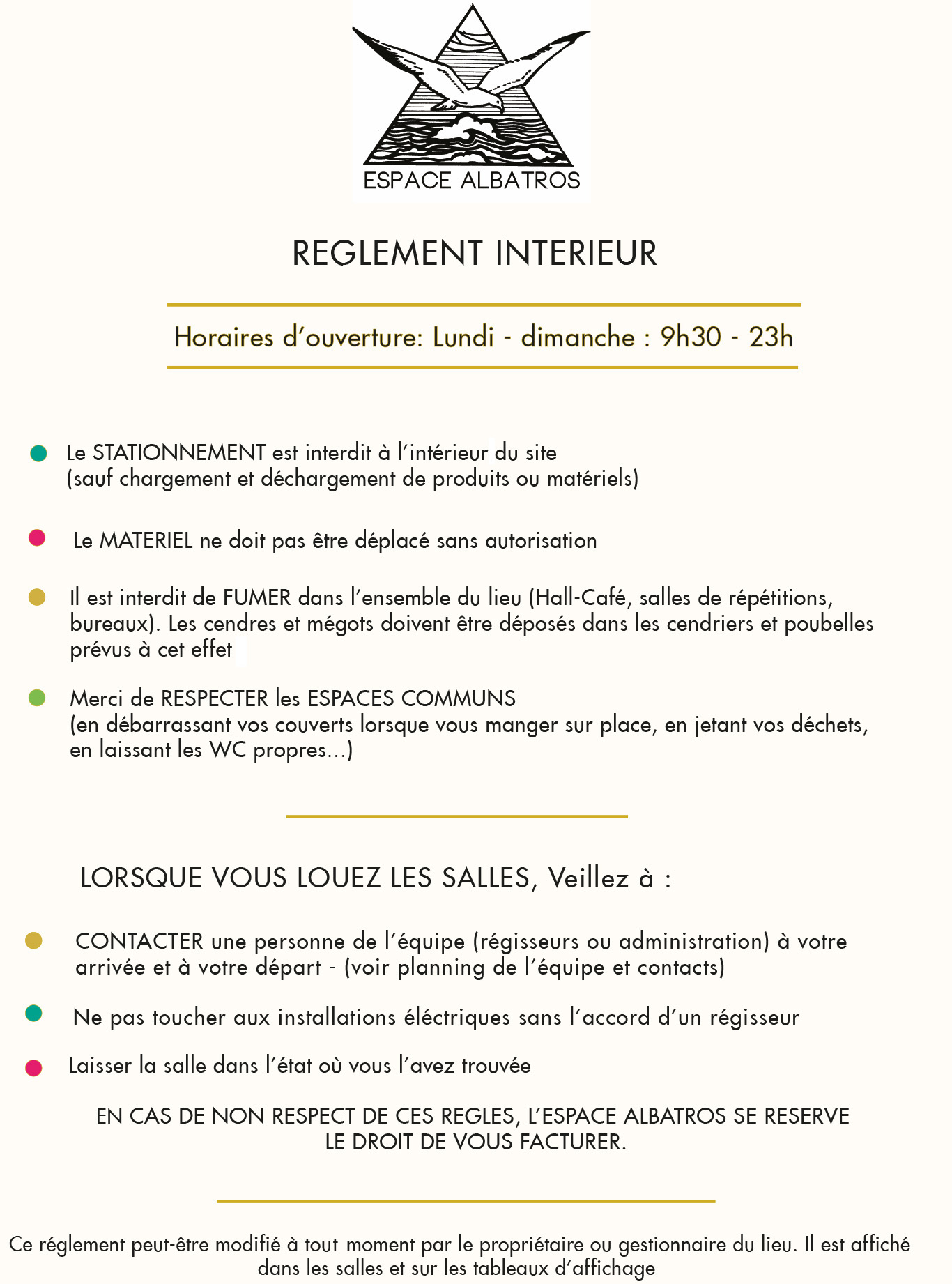 R  glement int  rieur Espace Albatros